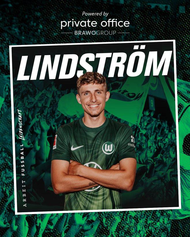 官方簽下林德斯特羅姆，沃爾夫斯堡租借自那不勒斯。