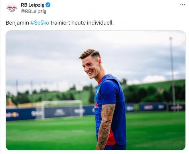萊比錫官方發(fā)布塞斯科訓練照，無視轉(zhuǎn)會傳聞。