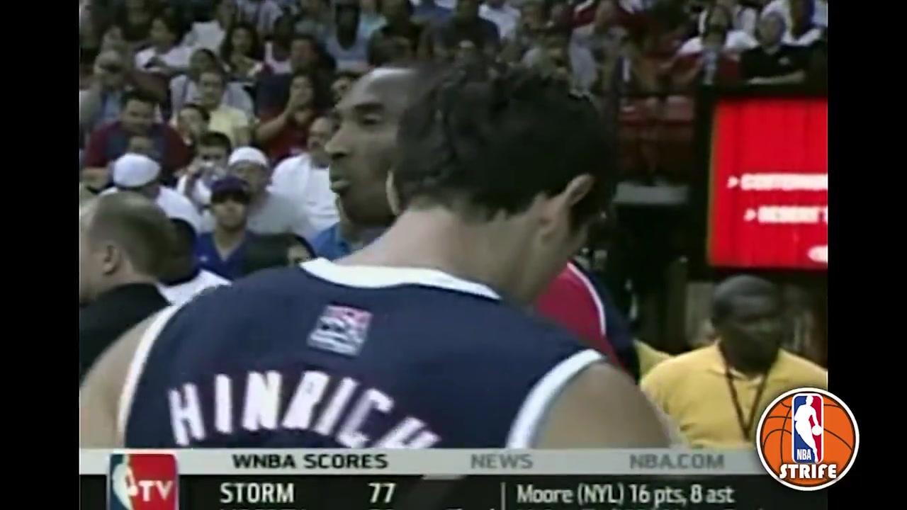 攻防一體07年美國男籃訓(xùn)練賽科比主防詹姆斯還執(zhí)行最后一投