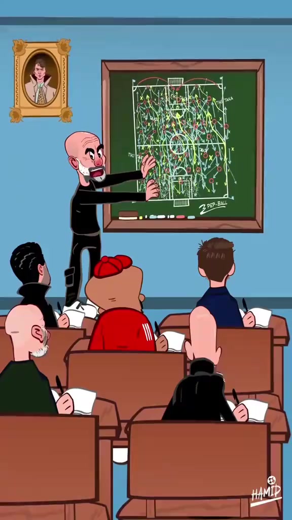 滕哈赫一如既往外網(wǎng)動畫惡搞孔帕尼是瓜迪奧拉最出色的學(xué)生