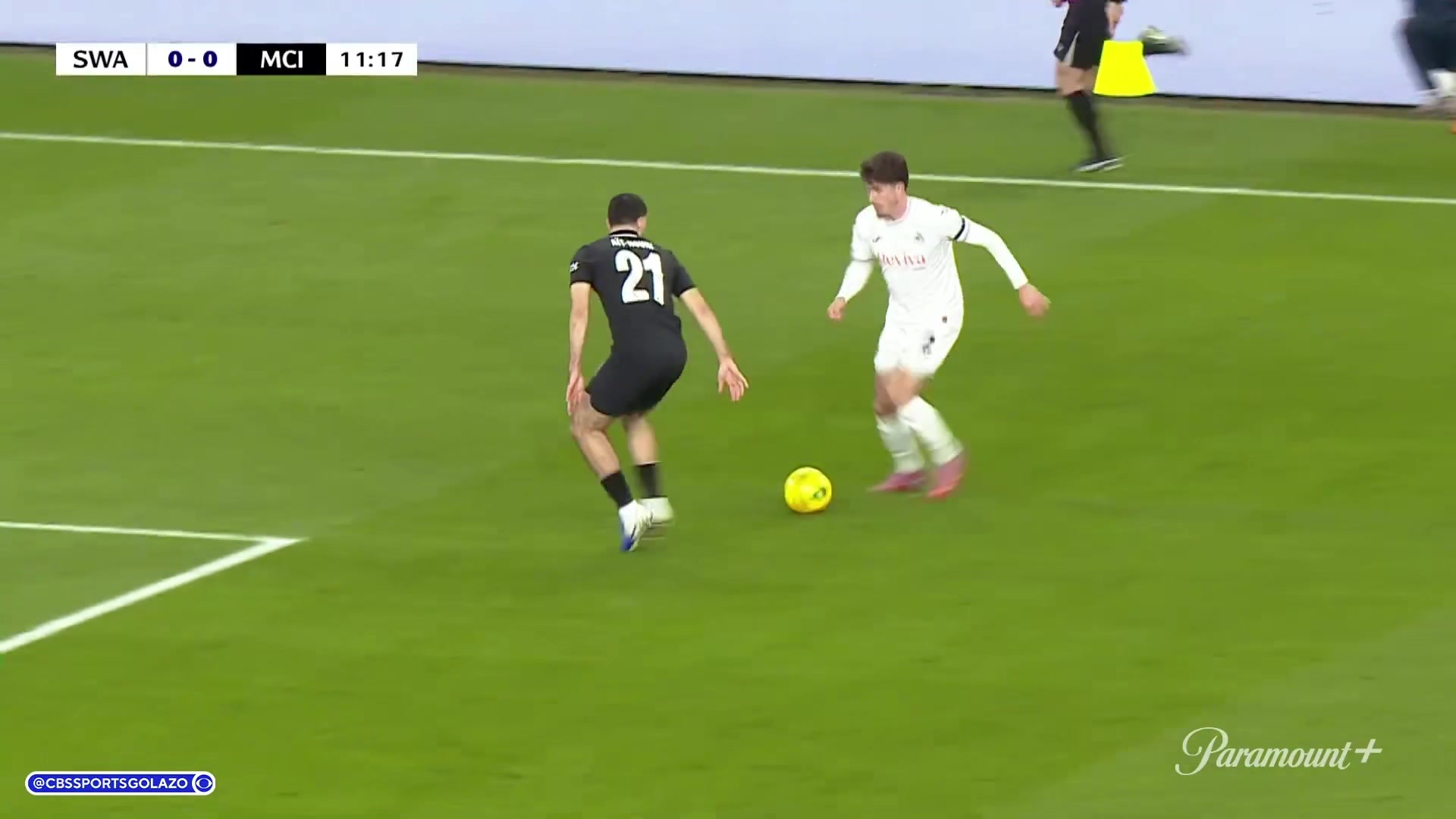 曼城落后佛朗哥兜射死角中柱破門特拉福德飛撲無能為力